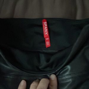 SPANX Black Faux Leather Leggings SZ S
